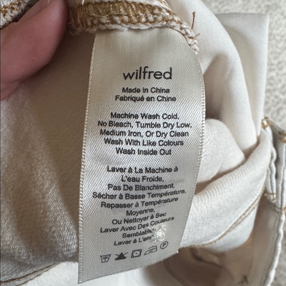 Wilfred Free Cream Denim Button Up Mini Skirt, size 8 - Picture 4 of 7